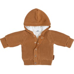 Baby's Only Vestje met capuchon teddy Soul - Caramel - 56 - 100% ecologisch katoen