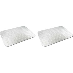 Set van 2x Transparante bad / douchemat anti-slip 79 x 37 cm - Badmatjes