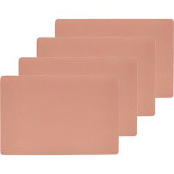 Zeller placemats - 6x - vegan leer - zalmroze - 45 x 30 cm - Placemats