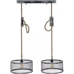 AnLi Style Hanglamp 2xØ40 mesh verstelbaar touw