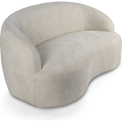 PTMD Bohne Cream Nanci Fabric 2 Seater Sofa