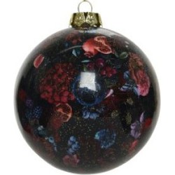 Kerstbal Foam Shiny Glitter - Ossenbloed - Decoris