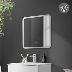 Badkamer LED spiegel met aanraakschakelaar 60x60 cm wit glas ML design