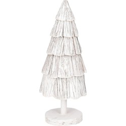 House of Seasons Kerstversiering Kerstboom - 26x26x64 cm - Hout - Wit wash