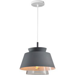 QUVIO Hanglamp metaal en glas grijs - QUV5100L-GREY