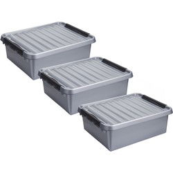 Sunware opbergbox - 4x - grijs - 25L - 50 x 40 x 18 cm - Opbergbox