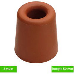 Deurbuffer rubber 50mm rood 2st