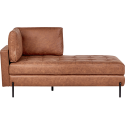 Beliani REBAIS - Chaise longue-Bruin-Kunstleer