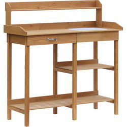 4Goodz Houten oppottafel Plantentafel met lade en bak