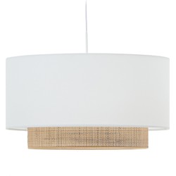Kave Home - Lampenkap voor plafondlamp Erna van bamboe met natuurlijke en witte afwerking Ø 60 cm