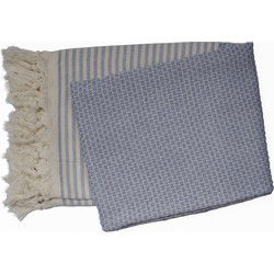 PHLOX Hamamdoek 100 x 200 cm, saunadoek, strandhanddoek, yogadoek en spa-doek, zacht, lichtgewicht, groot, Oeko-Tex gecertificeerd 100% katoen - blauw