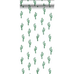ESTAhome behang kleine woestijn cactussen smaragdgroen