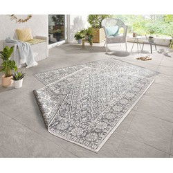 Binnen & Buiten vloerkleed - Curacao Grijs/Crème Omkeerbaar - 200 X 290 CM