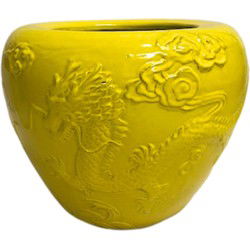PTMD Bloempot Terron - 55x55x45 cm - Keramiek - Geel