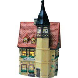Wurm Lichthaus "Ratskeller" van porselein, kleurrijk (B/H/D) 10x21x10cm