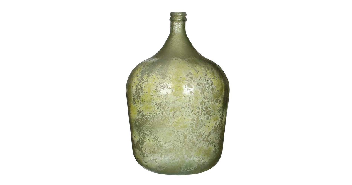 Mica Decorations diego glazen fles groen maat in cm: 56 x 40 - GROEN