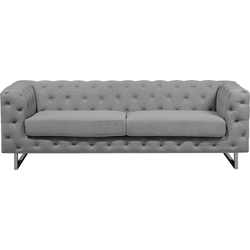 VISSLAND - Chesterfield bank 2-zits - Lichtgrijs - Polyester