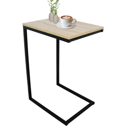 MISOU Bijzettafel - Vierkant - Hout - Zwart - 45x35x66.5 cm - Bijzettafeltje - Salontafel zwart - Banktafel