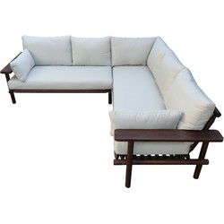 Laruna Loungehoek Set - 2 stuks - Hout Acacia Vintage Donker Teak Look