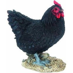 Esschert Design tuin beeld - Kip - zwart - 20 cm - polystone - Beeldjes
