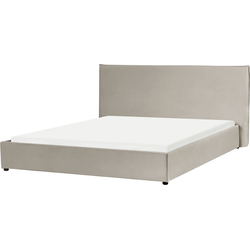 Beliani LAVAUR - Waterbed-Beige-Fluweel