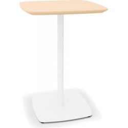 Kleine 'PATATI' eettafel in hout met natuurlijke afwerking en wit metaal - 60X60 CM
