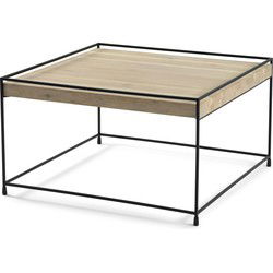 torna THIN WOOD 80 Salontafel - Zwart / Eiken bianco