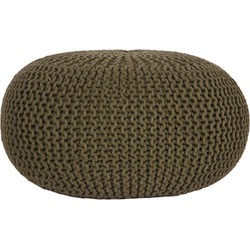 LABEL51 Poef Knitted - Army green - Katoen - L