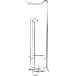 Items Toiletrolhouder - zilverkleurig - bloemetjespatroon - 60 cm - Toiletrolhouders