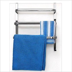 Decopatent® Hangend Handdoekenrek voor aan de Deur - Voor 3 Handdoeken met 2 Ophanghaken - Hangende Handdoek Rek - Metaal - Afm 56 x 25 x 49 Cm.
