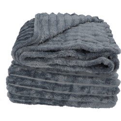 Heerlijk Zachte en Grote Jacquard Flannel Plaid 180x220 cm - Grijs
