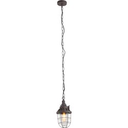 Mexlite hanglamp Ebbe - bruin - metaal - 17 cm - E27 fitting - 7890B