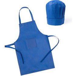 Kookschort en koksmuts - blauw - voor kinderen - verstelbaar - koksset - Keukenschorten