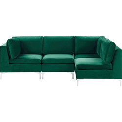 Beliani EVJA - Modulaire Sofa-Groen-Fluweel