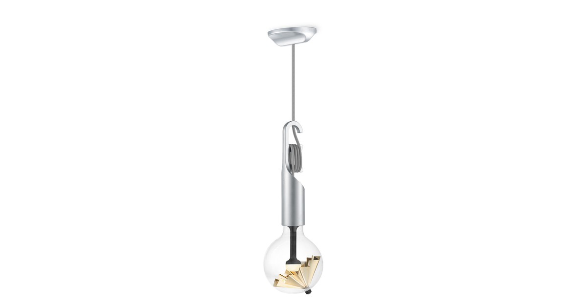 Move Me hanglamp Twist - grijs / Umbrella 5,5W - goud