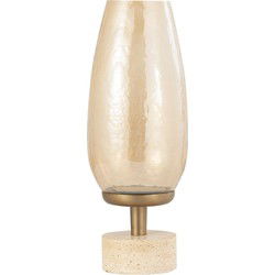 PTMD Windlicht Sajeth - 15x15x41 cm - Glas - Messing