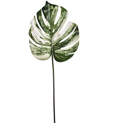 Monstera leaf 60 cm white green kunstbloem zijde nepbloem