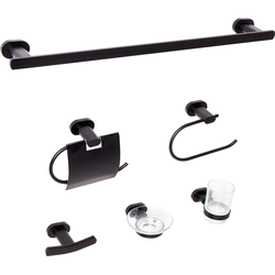 Beliani TOCOPILLA - Badkamer hardware set-Zwart-Aluminium