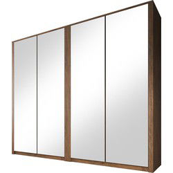Meubella - Kledingkast Malibu - Eiken - 226 cm - Met spiegel