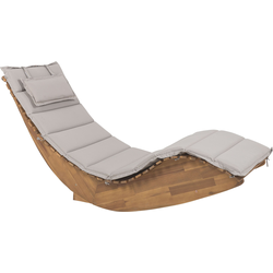 BRESCIA  - Strandstoel - Lichte houtkleur/Taupe - Acaciahout