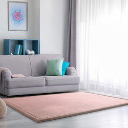 Laagpolig Effen Vloerkleed Tazira - Roze - 80x80 cm
