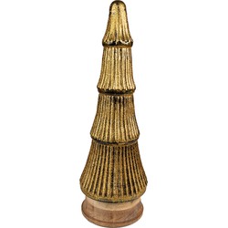 Clayre & Eef Kerstdecoratie Kerstboom 44 cm Goudkleurig Hout Glas