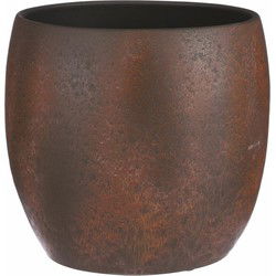 Mica Decorations Bloempot/plantenpot - roest/terracotta bruin - voor kamerplant - H12 x D14 cm - Plantenpotten
