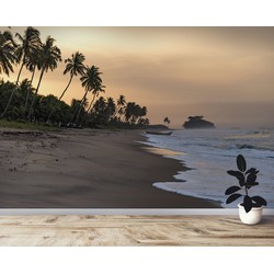 Strand met Palmbomen - Fotobehang - 300x250cm - House of Fetch