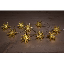 10Pcs Gold 3D Star 6,5 cm 10Led Warm White 1,5M - Anna's Collection