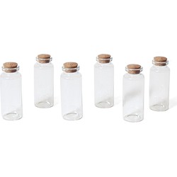 24x Kleine decoratieve glazen flesjes met kurken dop 18 ml - Decoratieve flessen