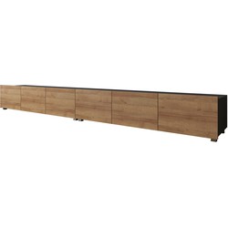 Meubella TV-Meubel Calgary - Eiken - Grijs - 300 cm