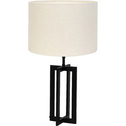 Tafellamp Mace/Livigno - Zwart/Eiwit - Ø30x56cm