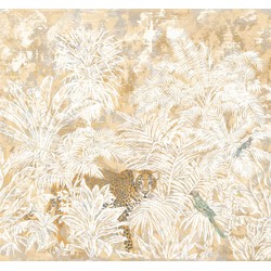 Sanders & Sanders fotobehang jungle beige, wit en okergeel - 300 x 280 cm - 612017