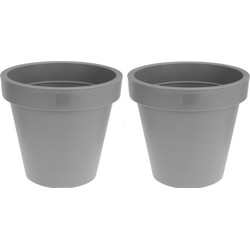 2x Licht grijze plantenpotten 40 cm - Plantenpotten